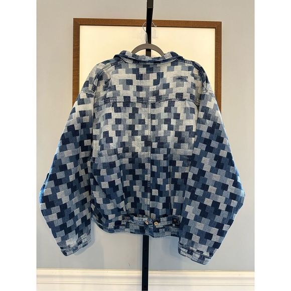 New Dr. Collectors 2020 Jacquard Denim Patched Jacket Size XL Y2K - Picture 7 of 9